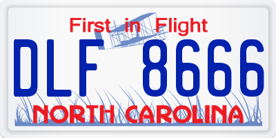 NC license plate DLF8666
