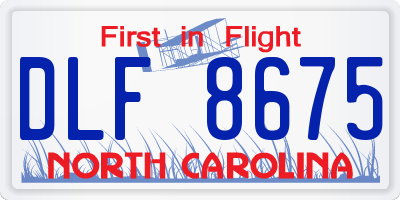 NC license plate DLF8675