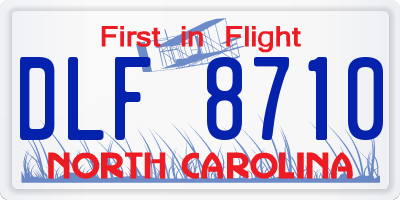 NC license plate DLF8710