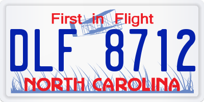 NC license plate DLF8712