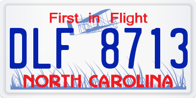NC license plate DLF8713