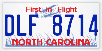 NC license plate DLF8714