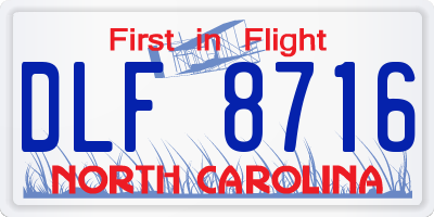NC license plate DLF8716