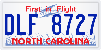 NC license plate DLF8727