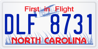 NC license plate DLF8731