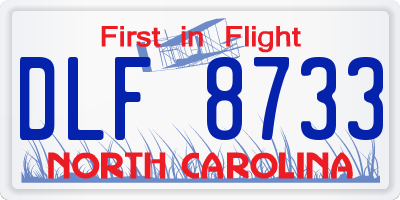 NC license plate DLF8733
