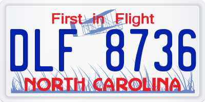 NC license plate DLF8736