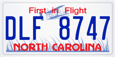 NC license plate DLF8747
