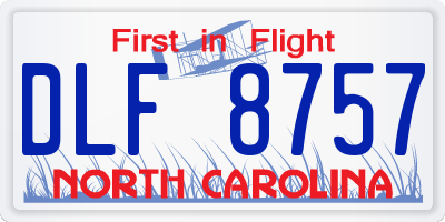 NC license plate DLF8757