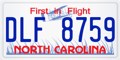 NC license plate DLF8759