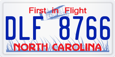 NC license plate DLF8766