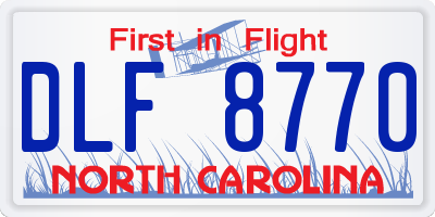 NC license plate DLF8770