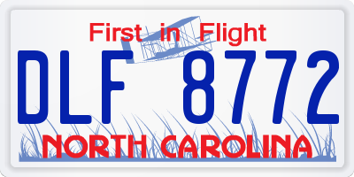 NC license plate DLF8772