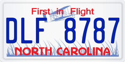 NC license plate DLF8787