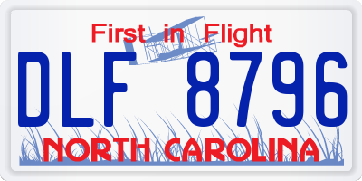 NC license plate DLF8796