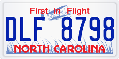 NC license plate DLF8798