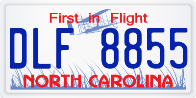 NC license plate DLF8855