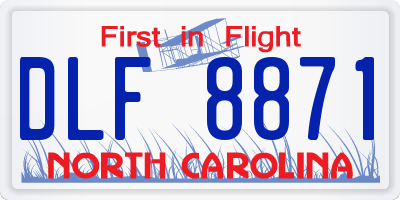 NC license plate DLF8871