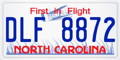 NC license plate DLF8872