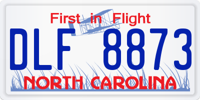 NC license plate DLF8873