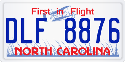 NC license plate DLF8876