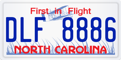NC license plate DLF8886