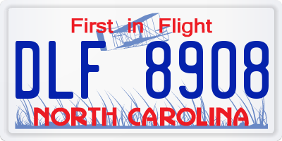 NC license plate DLF8908