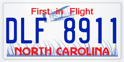 NC license plate DLF8911