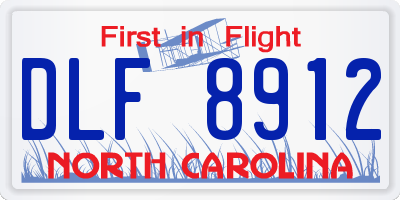 NC license plate DLF8912