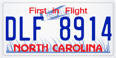 NC license plate DLF8914