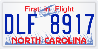 NC license plate DLF8917