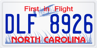 NC license plate DLF8926