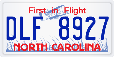 NC license plate DLF8927