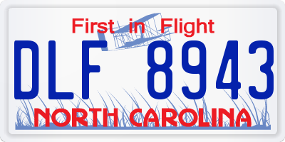 NC license plate DLF8943