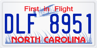 NC license plate DLF8951