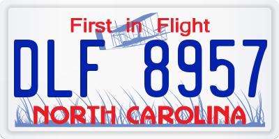 NC license plate DLF8957