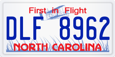 NC license plate DLF8962