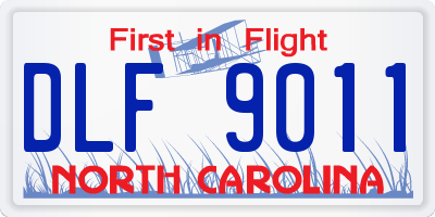 NC license plate DLF9011