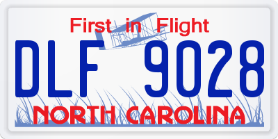 NC license plate DLF9028