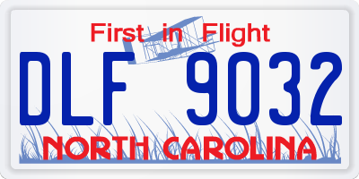NC license plate DLF9032
