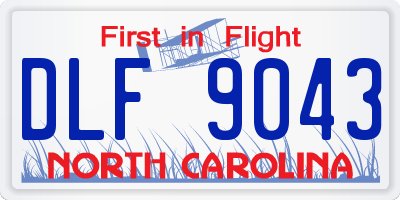 NC license plate DLF9043