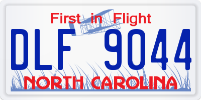 NC license plate DLF9044
