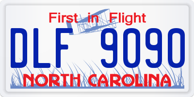 NC license plate DLF9090