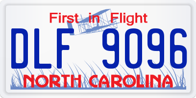 NC license plate DLF9096