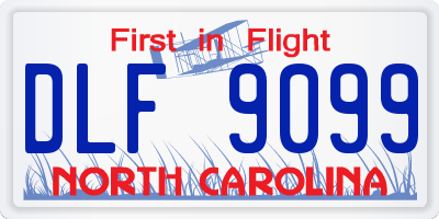NC license plate DLF9099