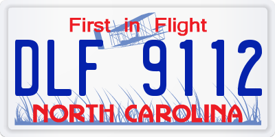 NC license plate DLF9112