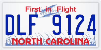 NC license plate DLF9124