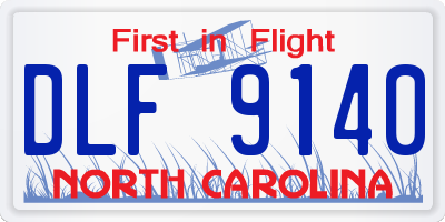 NC license plate DLF9140
