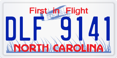 NC license plate DLF9141