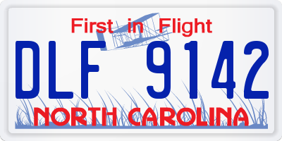 NC license plate DLF9142